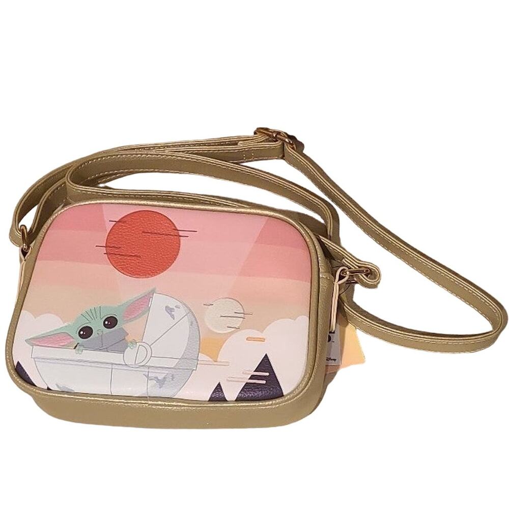 DANIELLE NICOLE Starwars The Child Grogu Mandolin Crossbody Purse Bag (Tan) NWT